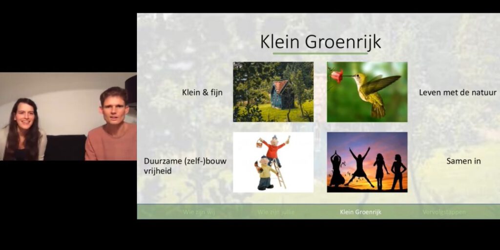 Klein Groenrijk online presentatie op 21 oktober 2020, door Vera en Wim
