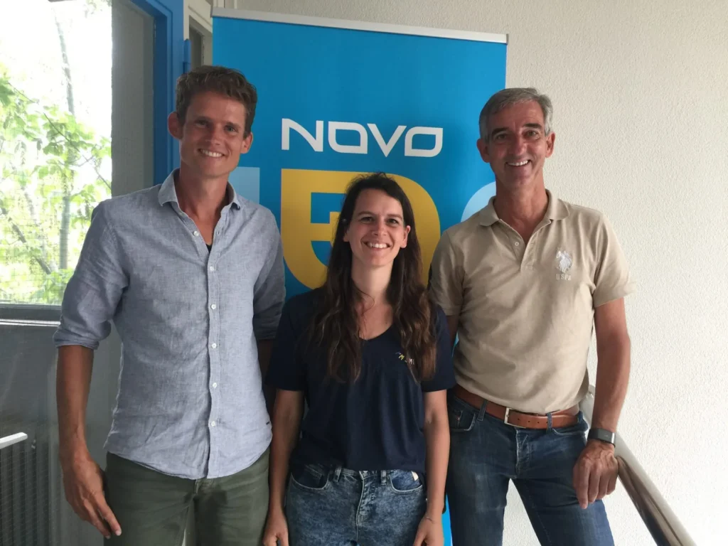Wim, Vera en Jos op bezoek bij Novo3, voor een interview over Klein Groenrijk in Cromvoirt